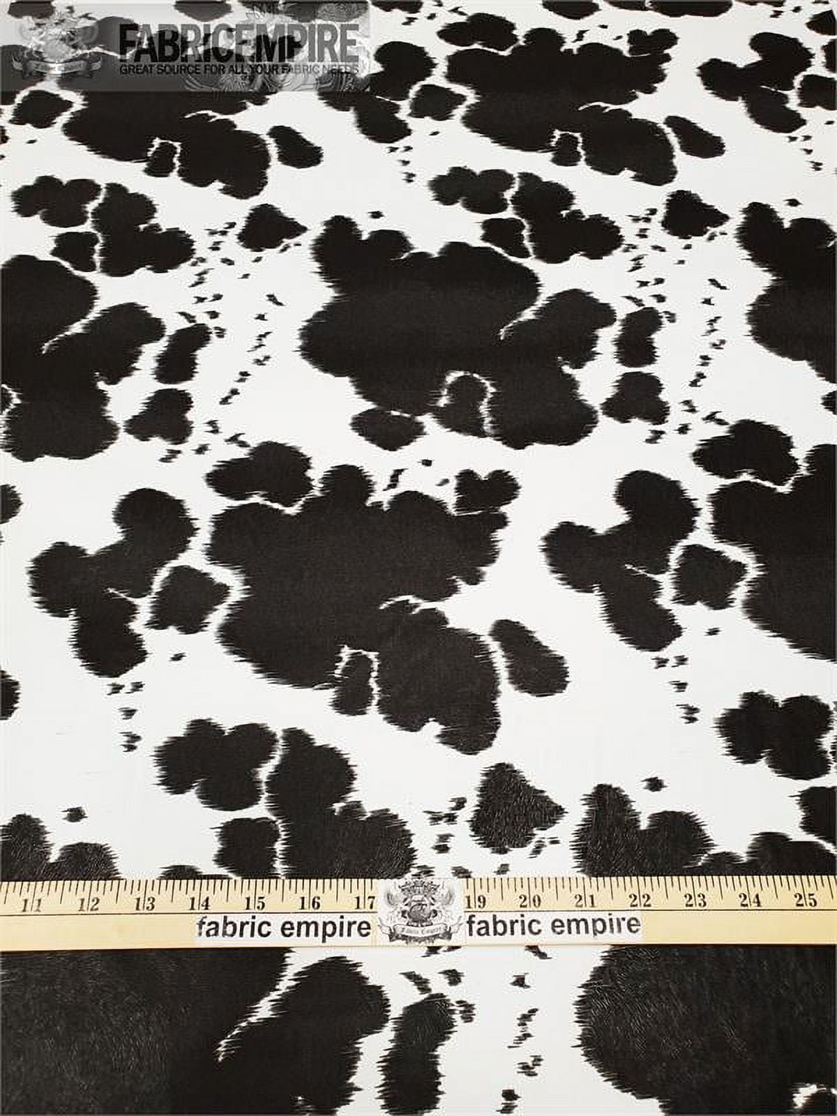 Vinyl Upholstery Embossed Texture Fabric Cow Black on White Fake Leather / 54" Wide / Sold By The Yard