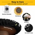 thumbnail image 3 of Elastic Fitted Round Tablecloth, Sunflowers Waterproof Stretch Table Cover for 45"-54" Tables, Modern Bee You Are My Sunshine Black Washable Outdoor Tablecloths for Patio, Picnic, Camping, 3 of 9