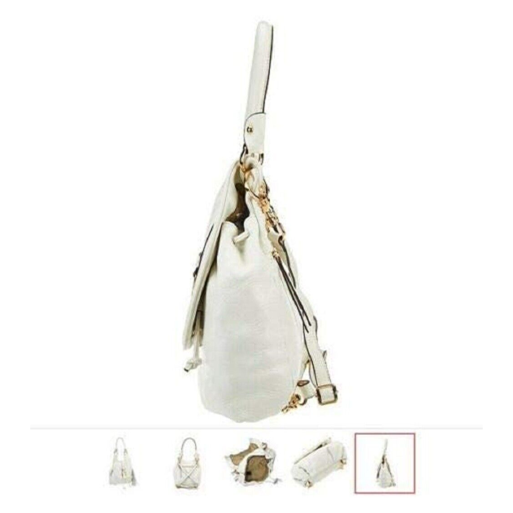 G.I.L.I Leather Convertible Backpack - Ivory/ Winter White  display picture 3