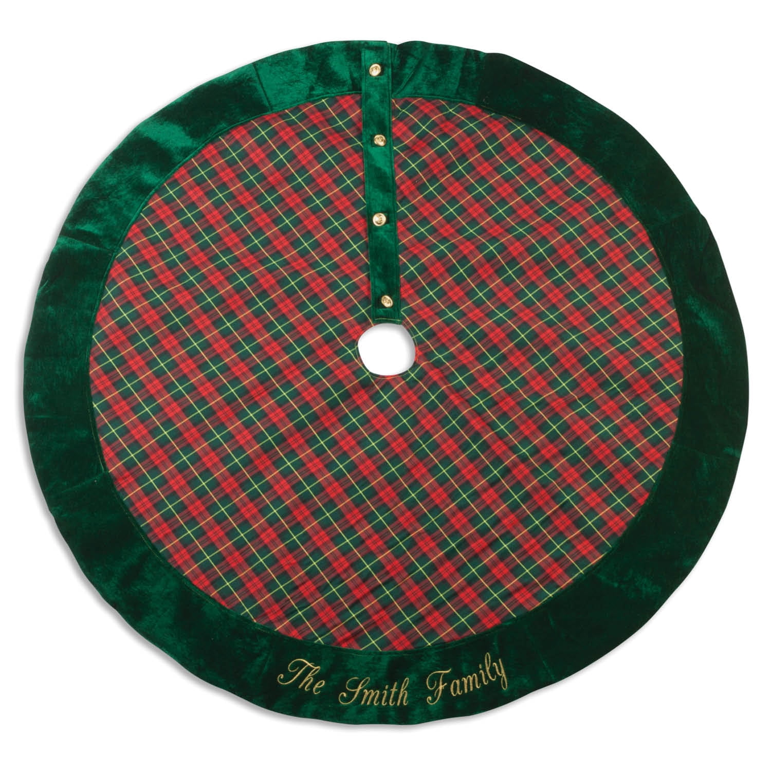 Personalized Plaid Tree Skirt
