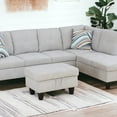 thumbnail image 6 of JESTOP 28.5" Ottoman with Storage, Fabric Ottoman Foot Rest Stool, Rectangle Upholstered Footstool, Storage Bench, 6 of 7