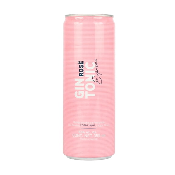 Bebida alcohólica preparada Gin Tonic Rose express con frutos rojos 355 ml