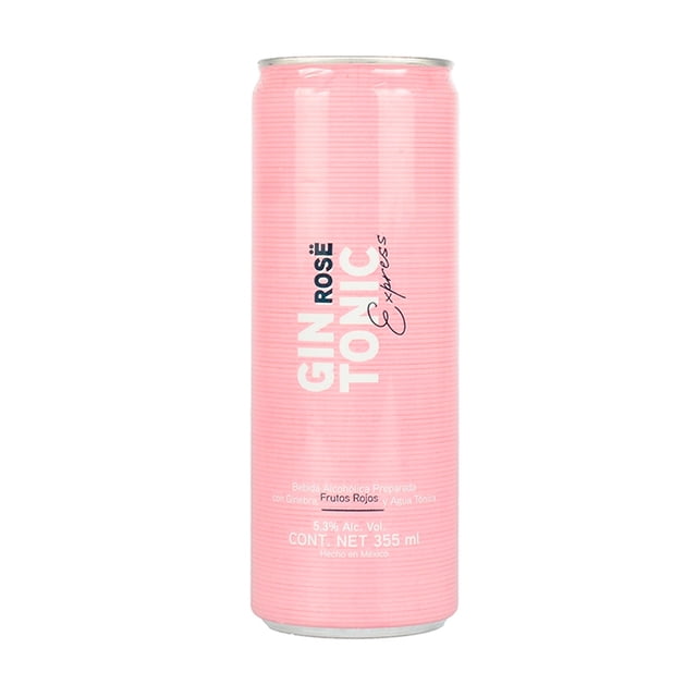 Bebida alcohólica preparada Gin Tonic Rose express con frutos rojos 355 ml