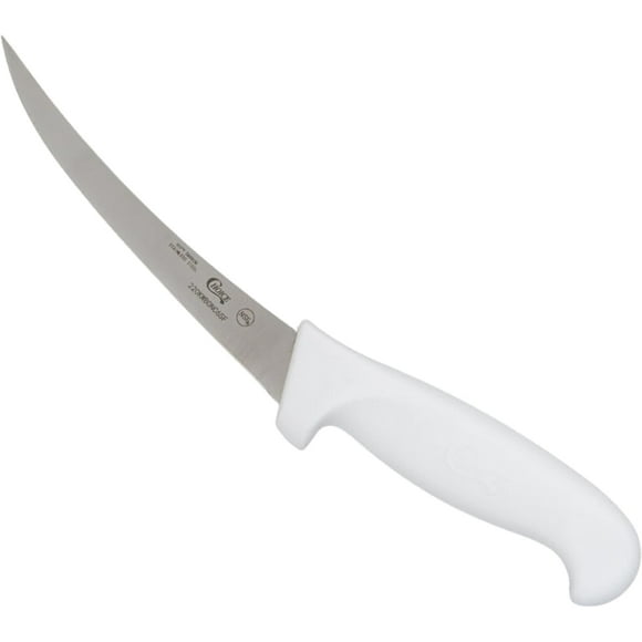 Boning Knives 6"" With White Handles Curved Stiffor meat processing, Choice Boining Knife bonung knifes for brisket cutting,professional deboning knife boning trimming chef knife, curved