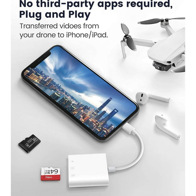 SZDUDU SD Card Reader for iPhone iPad, Dual Slot Memory Card