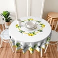 thumbnail image 6 of Yellow Lemon Round Tablecloths, Summer Circular Table Cover Washable Polyester for BBQ, Buffet Table, Parties, Holiday Dinner 60 Inch, 6 of 6