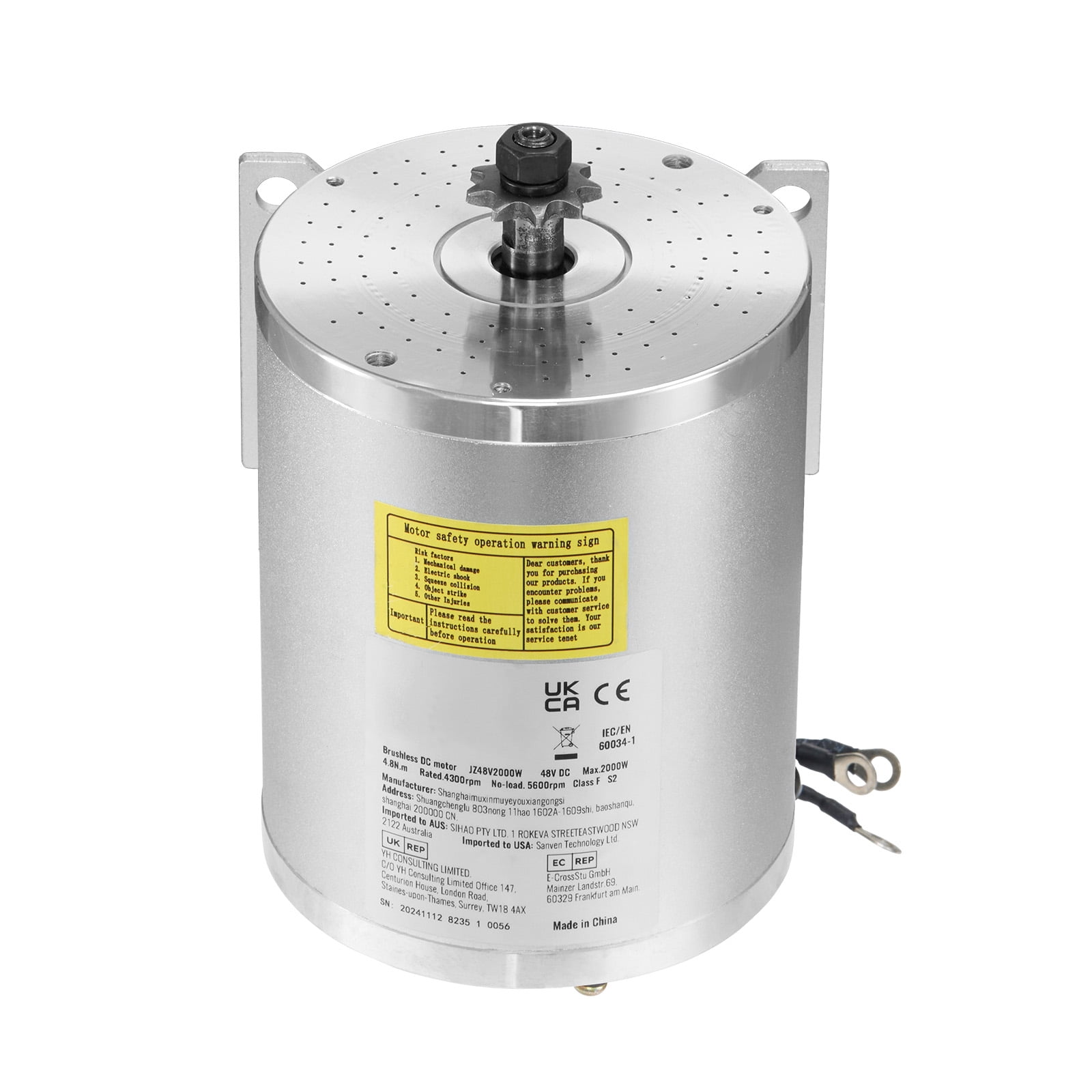 KFFKFF 2000W Electric Brushless DC Motor Set - 48V 4300rpm Motor featuring Enhanced Speed Regulator and Throttle Grip Set for Go Karts, E-Bike, Motorcycle, Scooter DIY