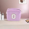 thumbnail image 5 of Unique Bargains 1 Pc Letter O Pattern Makeup Bag for Travel Pink Purple Corduroy, 5 of 6