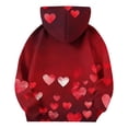 thumbnail image 4 of Sudadera con capucha para niña, para el Día de San Valentín, con estampado de color, de manga larga, informal, deportiva, con capucha, de manga larga, con inserciones en los hombros, blusa de poliéste, 4 of 6