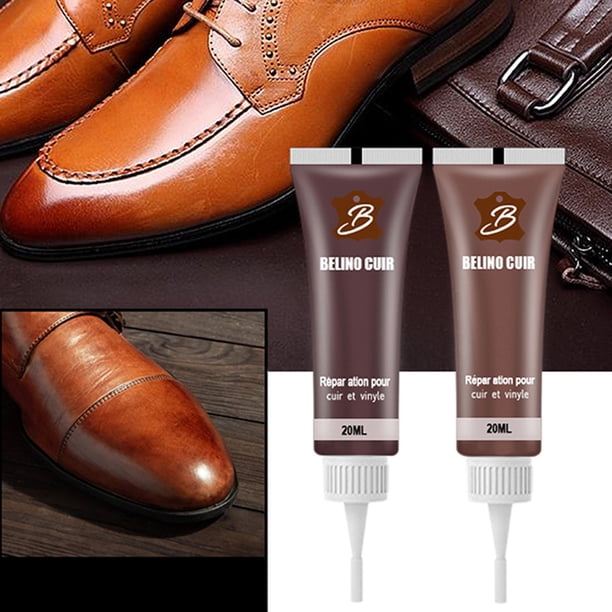 Gel de reparación de cuero de 20 ml, pasta de crema para rasguños para asientos de automóviles, sofás, agujeros (marrón)