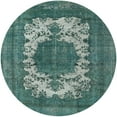 thumbnail image 1 of Ahgly Company Machine Washable Indoor Round Industrial Modern Cadet Blue Green Area Rugs, 5' Round, 1 of 1
