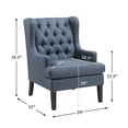 thumbnail image 3 of OakvillePark Velloria Textured Fabric Tufted Back Accent Chair, Blue, 3 of 12
