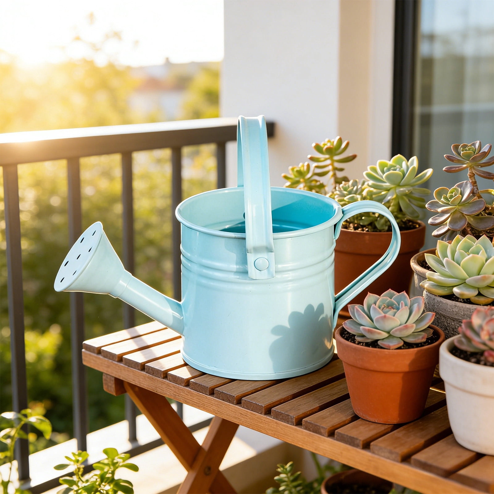 Tusihei Mini Watering Can, Small Cute Iron Watering Can with Sprinkler Head and Handle, Durable Portable Decorative Sprinkling Can for Gardening Succulents Houseplants Bonsai