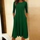 thumbnail image 4 of Vestido Largo de Manga Larga para las Mujeres Color Sólido Camisa de Noche de Ternera, Suelto Vestido de Sueño Casual para el Salón de Casa, 4 of 5