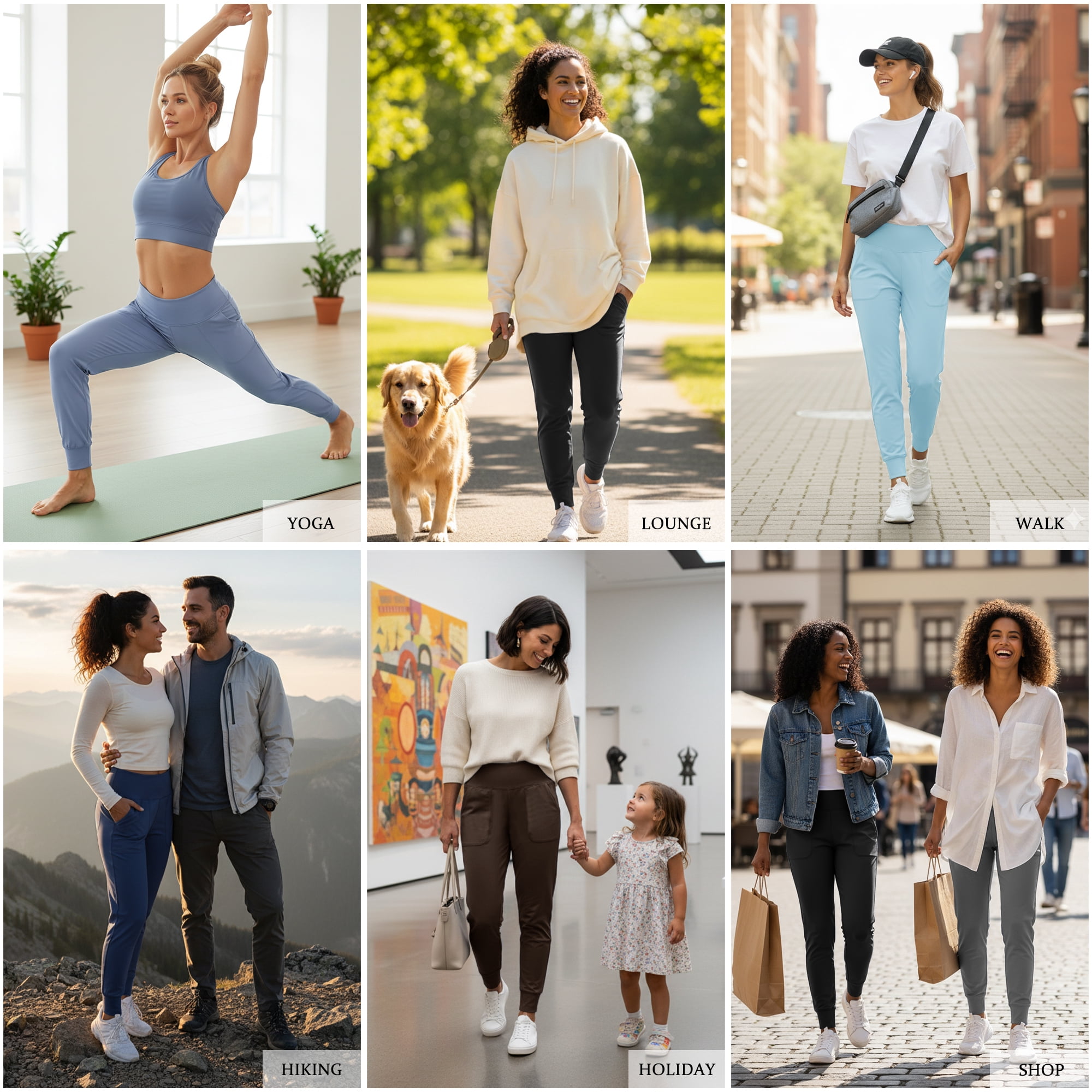 Rosvigor Yoga Women Joggers Athletic Pants for Women Elastic High Waisted Tapered Casual Pants with Pockets