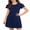 Navy Blue, variant on Arshiner Girls Summer Dress Tween Flutter Sleeve Pleated Front A Line Boho Beach Casual Dresses