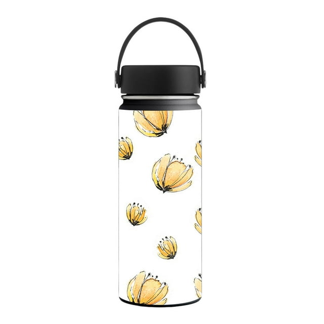 Skin Decal Wrap Compatible With Hydro Flask 18 oz. Wide Mouth Sticker Design Yellow Poppy