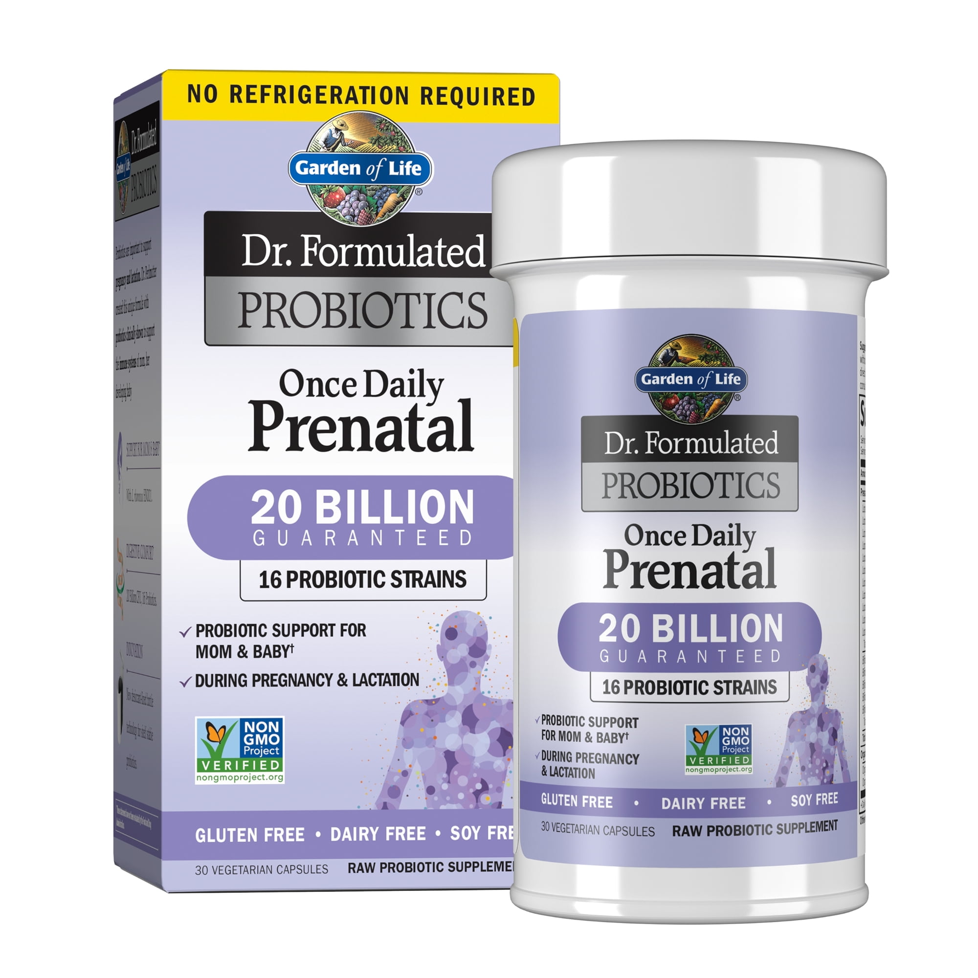 Garden of Life Dr. Formulated Probiotics Once Daily Prenatal, Shelf Stable, 30 Vegetarian Capsules