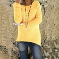 thumbnail image 2 of Round Neck Pullover Long Sleeve T Shirts Womens Fall Fashion Trendy Western Tops for Ladies Loose Tunic Plus Size Tops Solid Color Sweatshirts Yellow XXL, 2 of 4