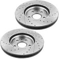 thumbnail image 4 of MotorbyMotor Front Brake Rotors 321mm Drilled & Slotted Brake Rotor & Brake Pad Including Cleaner Fluid Fits for Chevy Malibu Limited Impala Equinox, Buick Allure Lacrosse Regal, GMC Terrain, 4 of 5