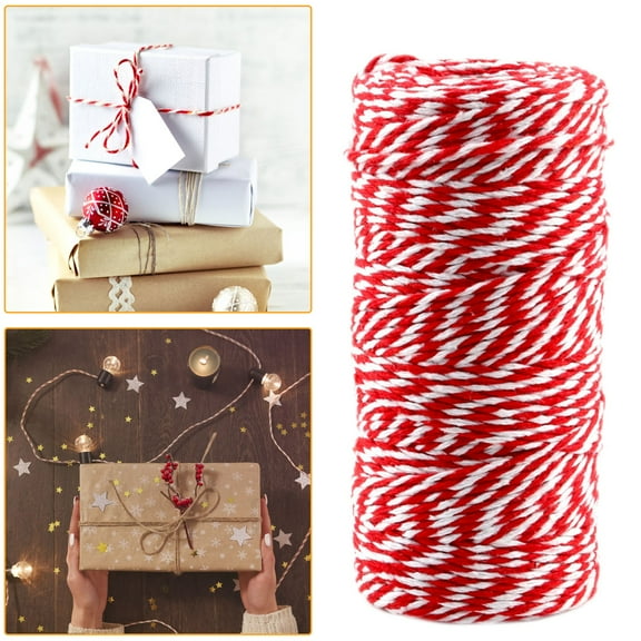 2mm Thin Craft String, 328 Ft Natural Cotton Rope for Gardening, Tying, Gift Wrapping, Packing, Christmas Decorations, Handmade Art, and Home Decoration Projects, Continuous 1 Roll