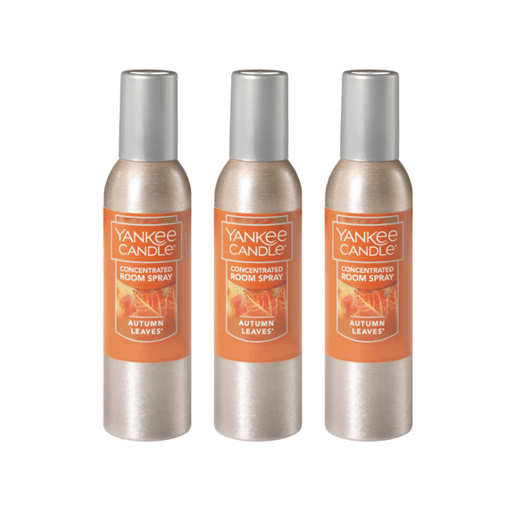 Yankee Candle Concentrated Air Freshener Room Spray, Odor Eliminator for Home, Bathroom, Autumn Leaves, 1.5 Oz (Pack of 3)