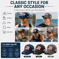 thumbnail image 6 of KuKeDi 3 Pack American Flag Baseball Caps, Washed Cotton Adjustable Dad Hats for Men Women, 6 of 10