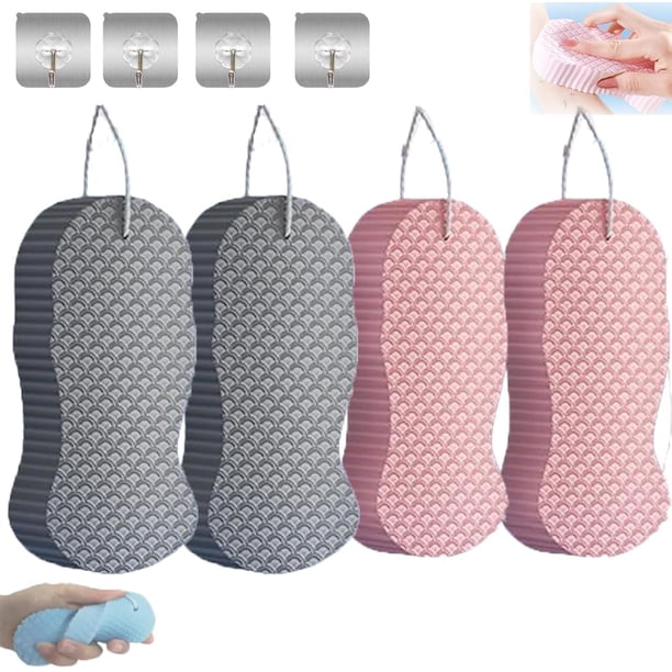 Esponja exfoliante Beyond Draw,Exfoliante Beyond Draw,Esponja exfoliante Beyond Draw,Esponja de baño exfoliante,Esponja de baño exfoliante súper suave 3D (4PCS-A)