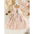 thumbnail image 3 of Biezeib Baby Girl Princess Dress Sleeveless Floral Embroidery Tulle Dress Toddler Party Dress, 3 of 6