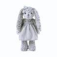 thumbnail image 3 of Muñeca de peluche con forma de conejo con vestido para niños, 30 cm, color gris, 3 of 5
