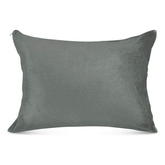 Dark Green Plush Pillow Cases Standard Size Ultra Soft Warm Pillowcases with Zipper 20"x26"