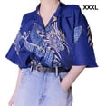 thumbnail image 4 of Minnieouse Hombres Mujeres Camisa de playa Solapa Manga corta Dragón chino Secado rápido Estilo étnico Ropa Camiseta para viajes diarios Camisetas Azul XXXL, 4 of 6