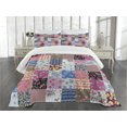 thumbnail image 3 of Ambesonne Vintage Quilted Bedspread Set 3 Pcs, Checkered Squares, King Size, Multicolor, 3 of 5