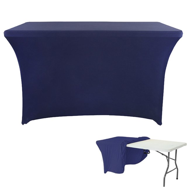 Hot Sale! Dusknt Spandex Table Cover for 6 Foot Rectangle Tables 6 Pack Tablecloth Elastic 6Ft Folding Tablecloths for Vendor Booth Display Banquet Buffet Event Craft