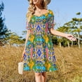 thumbnail image 2 of Summer citrus mosaic background Mediterranean style lemon fruit pattern Sleeveless Dress Woman clothes, 2 of 5