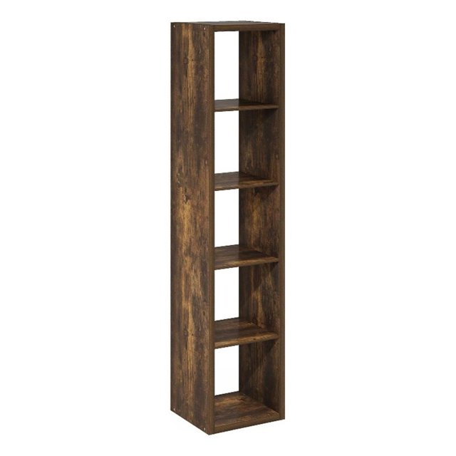 Pemberly Row Open Back Decorative Verticle Cube Storage Organizer Amber Pine