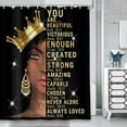 thumbnail image 2 of Black Girl Shower Curtain for Bathroom, African American Afro Black Woman Motivational Inspirational Queen Quotes Bathroom Accessory Set, Polyester Fabric Waterproof Bath Curtain 12 Hooks, 54X70Inch, 2 of 5