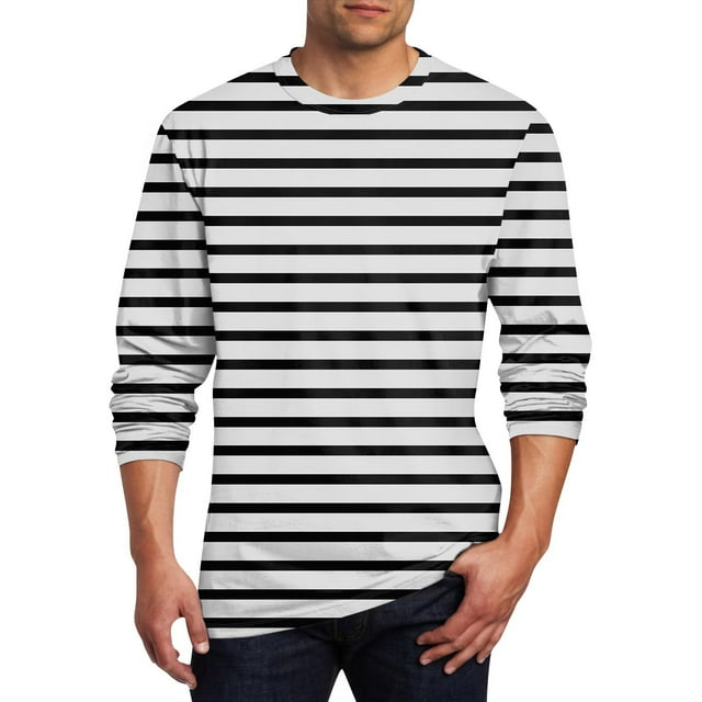 Blusas y camisas de manga larga y cuello redondo para hombre, estilo casual, estampado, cuello redondo, manga corta, poliéster