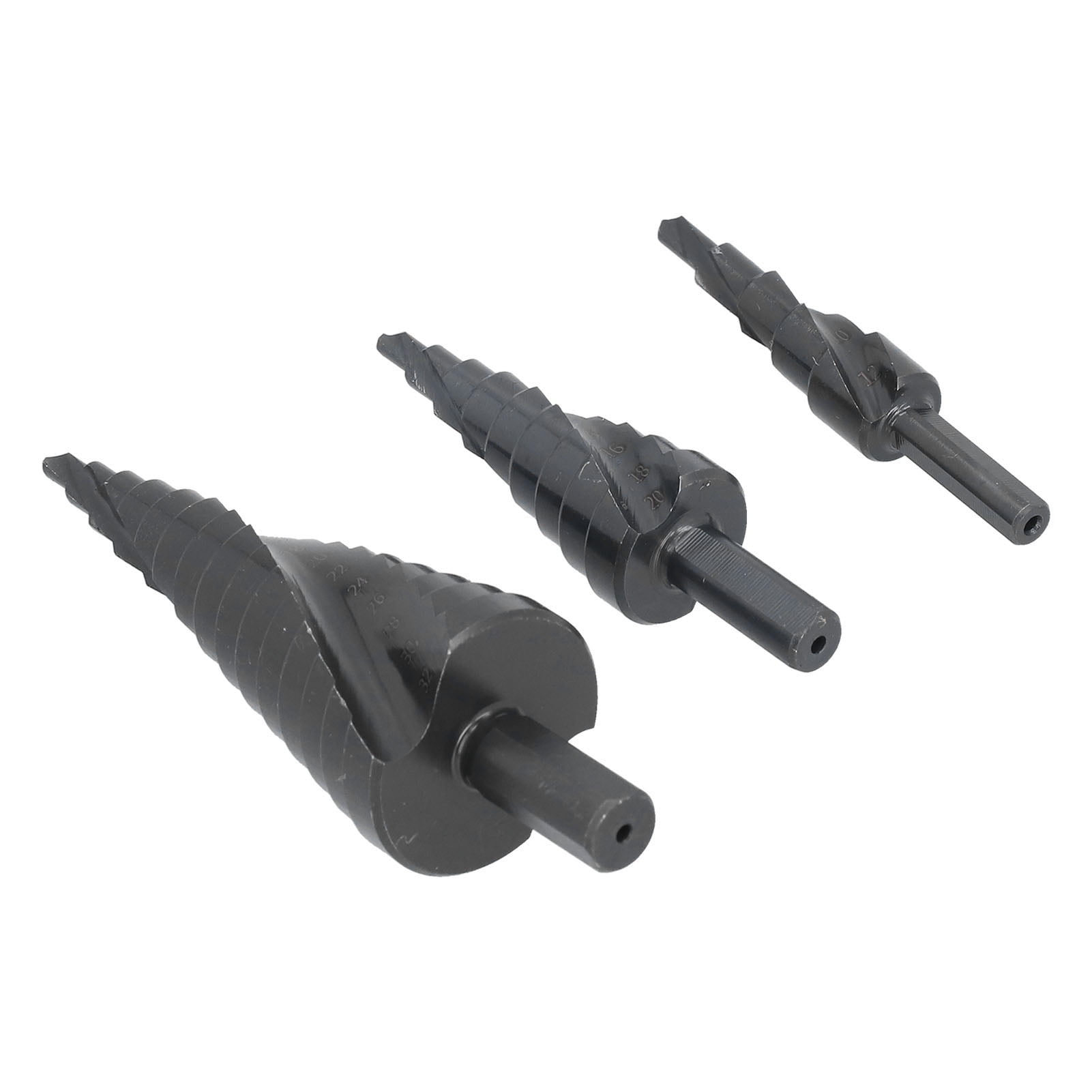 Spiral Grooved Step Drill Bit, Nitrided High Speed Steel Spiral Step