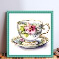 thumbnail image 2 of Kit Punto Cruz Con Flores Té Hilo Algodón Ecológico Bordado 14CT 40x40cm, 2 of 9