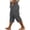 Gray, variant on Womens Plus Size Cotton Linen Capris with Pockets- Casual Baggy Lace Trim Elastic Waist Drawstring Summer Trendy Pants Gray Size XL