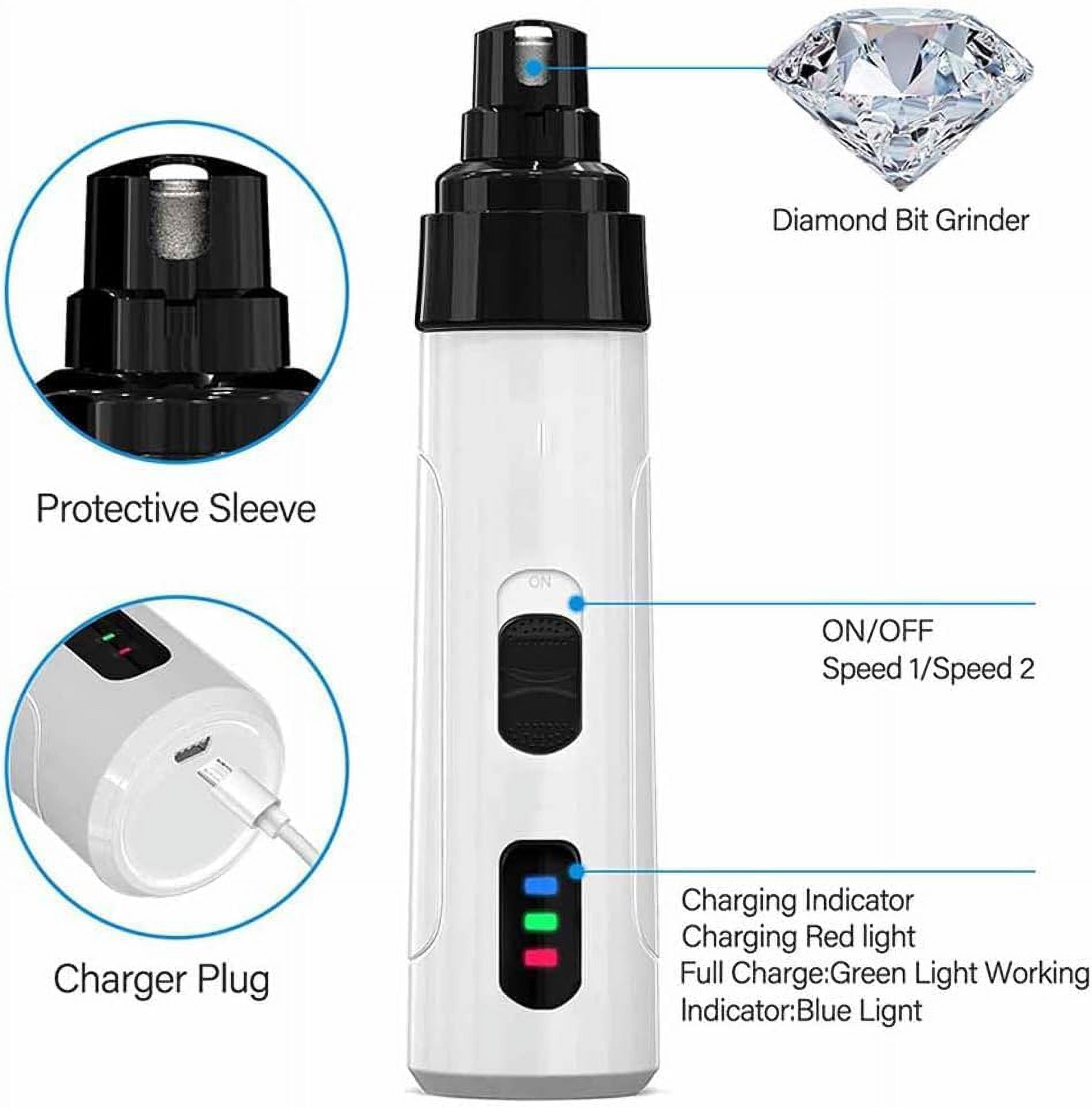 Silent Groom Pro, Silent Grind Pro Dog Nail Trimmer, Silent Grind Pro for Dogs, Dog Nail Grinder Rechargeable, Electric Pet Nail Trimmer (2pcs)