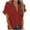 Red, variant on Aboser Dressy Casual Shirts for Women Button Down Work Blouses Lapel Short Sleeve T Shirt Solid Color Summer Tops Loose Fit Gauze Shirts
