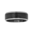 thumbnail image 6 of Brilliance Fine Jewelry Men's Black Two-Tone Tungsten Frozen Finish Step Edge 8MM Wedding Band - Men's Ring, 6 of 6