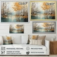 thumbnail image 4 of Designart "Golden Reflections Birch Woods I" Tree Birch Floater Framed Wall Art Living Room, 4 of 7