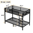 thumbnail image 4 of URTR Twin XL over Twin XL Metal Bunk Bed, Space-Saving Heavy Duty Frame with Noise Reduction, Side Ladders, Under-Bed Storage, No Box Spring Needed, Black, 4 of 8