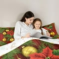 thumbnail image 5 of jejeloiu Christmas Tree Bedding Comforter Set,Gold Xmas Ball Twin Comforter Sets,Red Geometric Grid Bedding Set For Children,Microfiber Bedroom Decor Reversible,2-Piece, 5 of 8