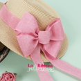 thumbnail image 3 of Cinta decorativa de lino rosa con alambre de 6,5 cm x 11 m, 3 of 7