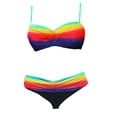 thumbnail image 4 of XIAOCHA Women's High Waist Push Up Padded Bikini Set Two Piece Tankini Swimsuit Bathing Suit, 4 of 6