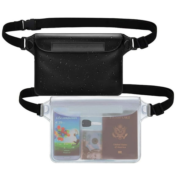 Waterproof Pouch Bag with Adjustable Waist Strap - IP68 Waterproof Waist Bag Screen Touchable Dry Bag with Adjustable Belt for Beach, Swimming, Boating, Fishing, Hiking, etc